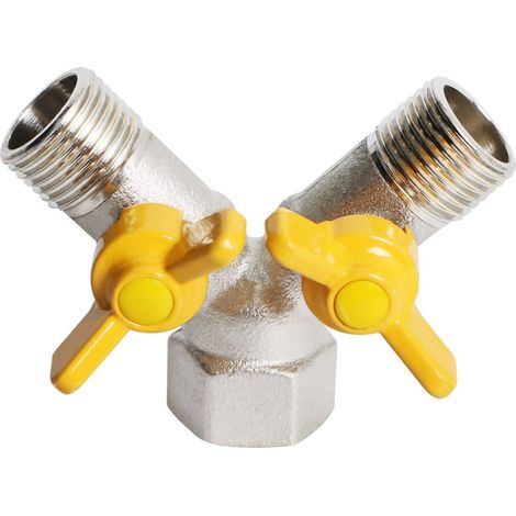 Schlauchanschluss Aus Messing Mit Gasverteiler, Doppelausgang – 2-wege