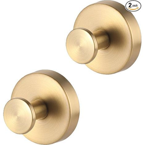 Set Mit 4 Saugnapfhaken Aus Edelstahl, Kein Bohren Erforderlich, Für Badezimmer, Goldfarben.