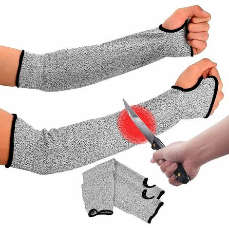 Schnittfeste Strickärmel, Schnittfeste Ärmel Mit Daumenlöchern, Schutzstufe 5, 43 Cm, Schutzhandschuhe Und -ärmel, Helfen, Kratzer Zu Vermeiden
