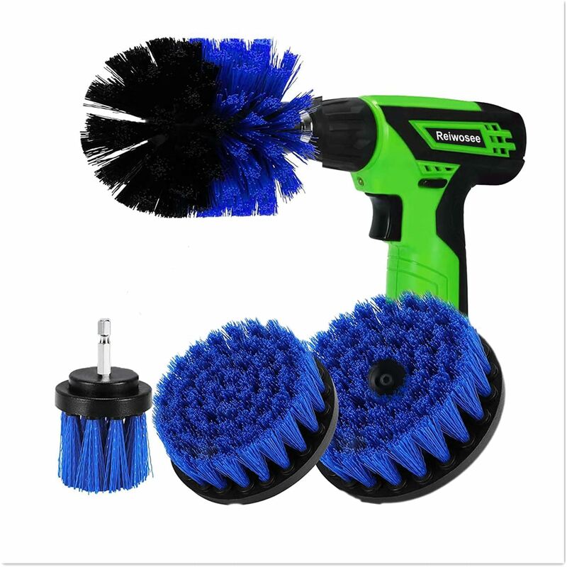 Bohrbürsten-set Mit 4 Stück – Reinigungsset Für Auto, Badezimmer, Pool, Fliesen, Boden, Ziegel, Keramik, Marmor, Allzweck-schrubbbürste (grün)