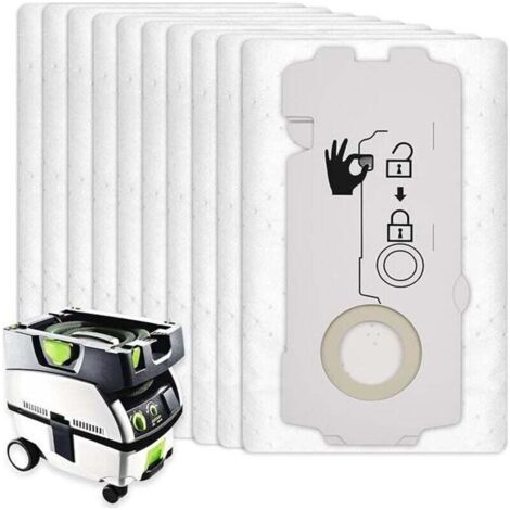 Green Mobility – Selbstreinigende Filterbeutel Sc-fis-ct Mini/midi-2/5 – Festool – 10 Stück – 204308
