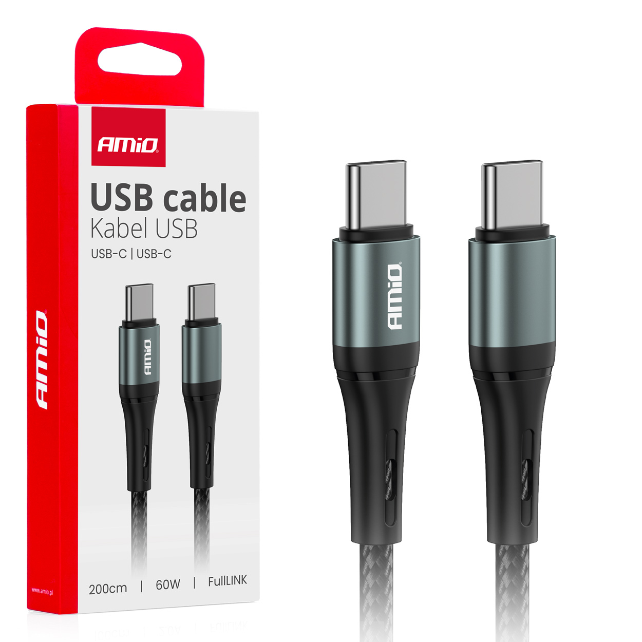 Usb-c - Usb-c 60w 200cm Fulllink Ladekabel Amio-03915