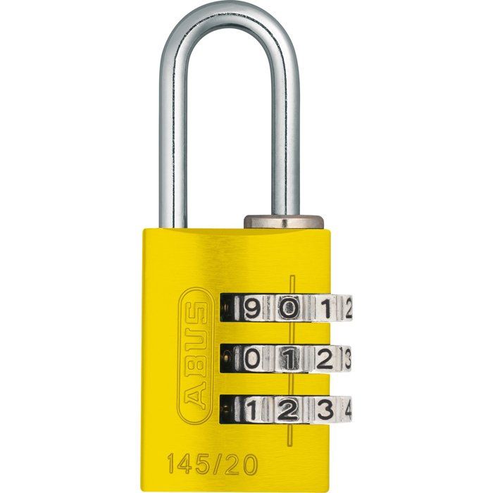 Kombinationsschlösser - Abus - 145/20 - 3 Ziffern - Gelbes Aluminium - Kompakt Und Leicht
