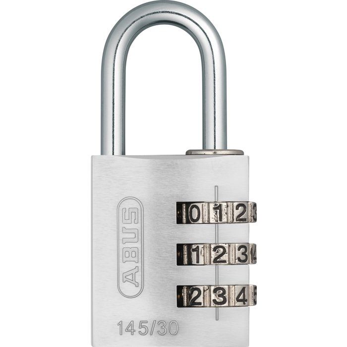 Kombinationsschlösser - Abus - 145/30 - 3 Ziffern - Aluminium Silber - Verstärktes Format