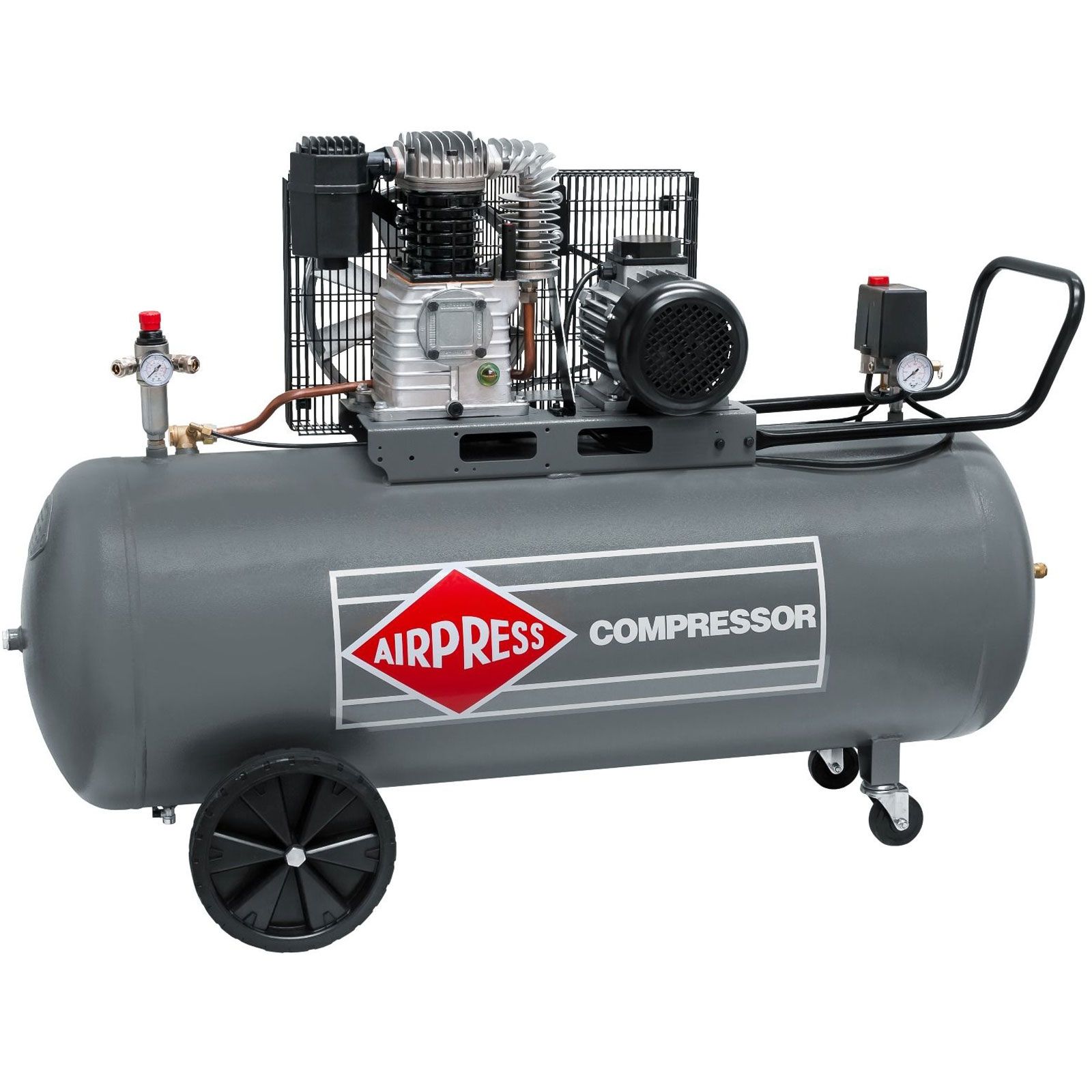 Airpress® Ölgeschmierter Druckluft-kompressor 4,0 Ps / 3 Kw 10 Bar 200 Liter Kessel 400 Volt Großer Kolben-kompressor Hk 600-200