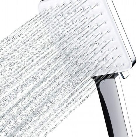 Pommeau De Douche À Main Ultra-mince, Pommeau De Douche Carré, Acier Inoxydable 304 Avec Buse En Silicone, Accessoires De Salle De Bain (25 Cm)