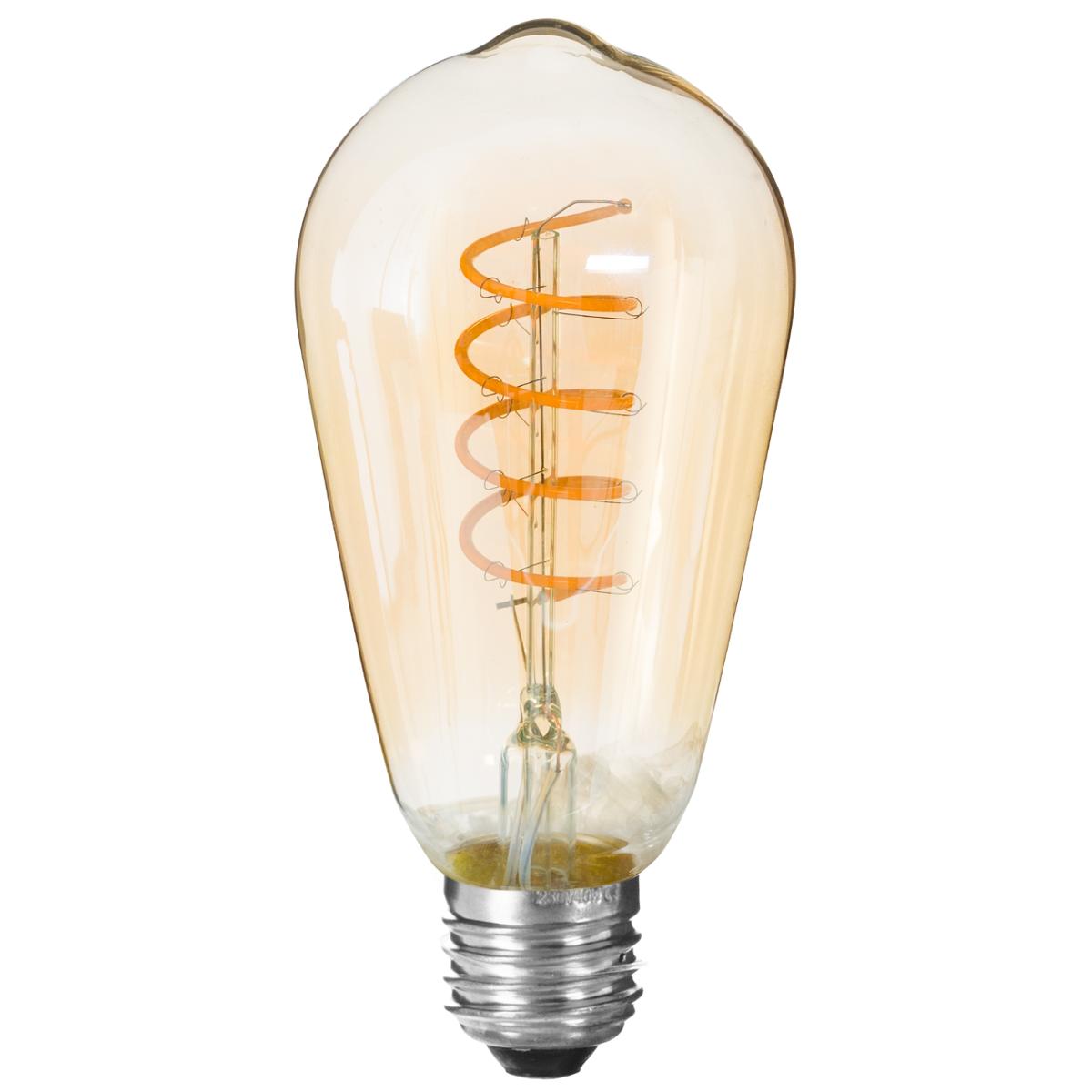 Led-glühbirne „träne“ - Bernsteinfarben - Gedrehter Glühfaden E27 - Atmosphera