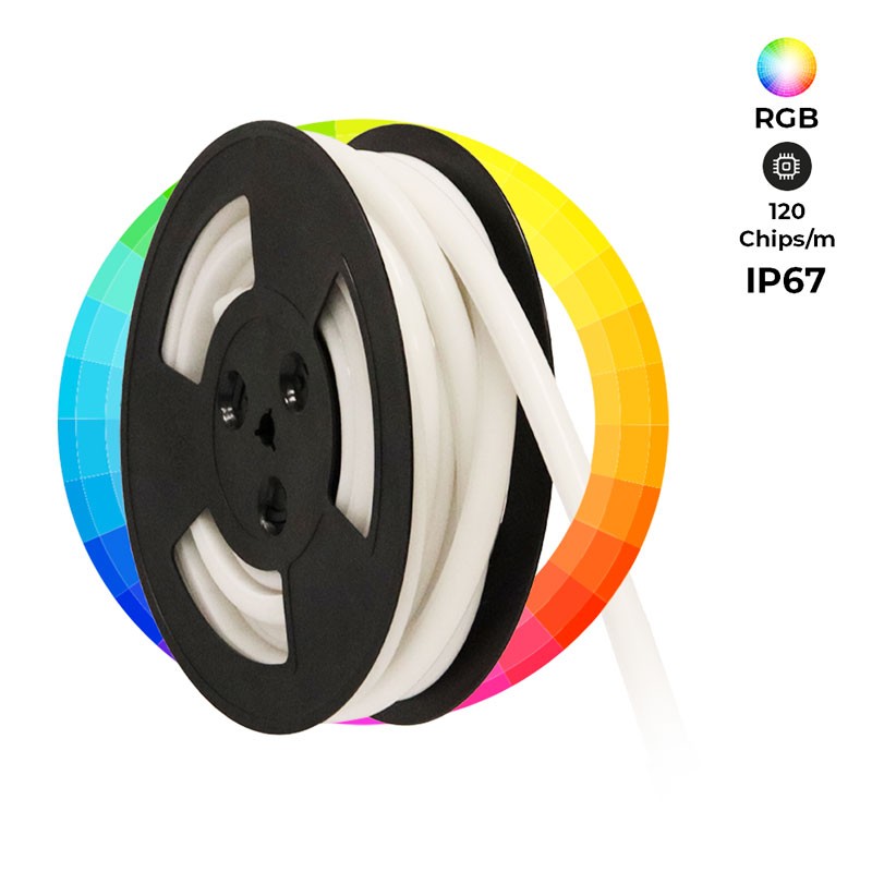 Flexibler Rgb Led Neon Schlauch 24 V Dc - 12x12 Mm - 10 M -
