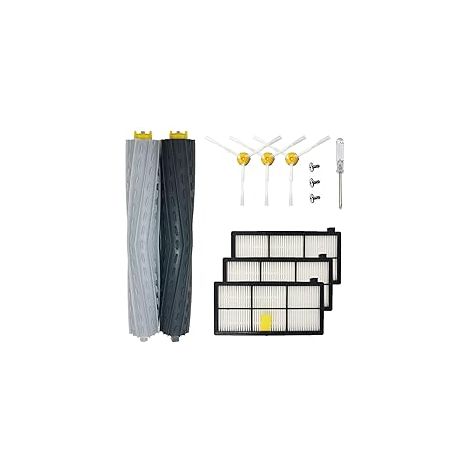 Accessoires Aspirateur Robot 11 Pièces Compatible Irobot Roomba 800 900 Series, Rouleaux En Caoutchouc Brosse Latérale Filtres