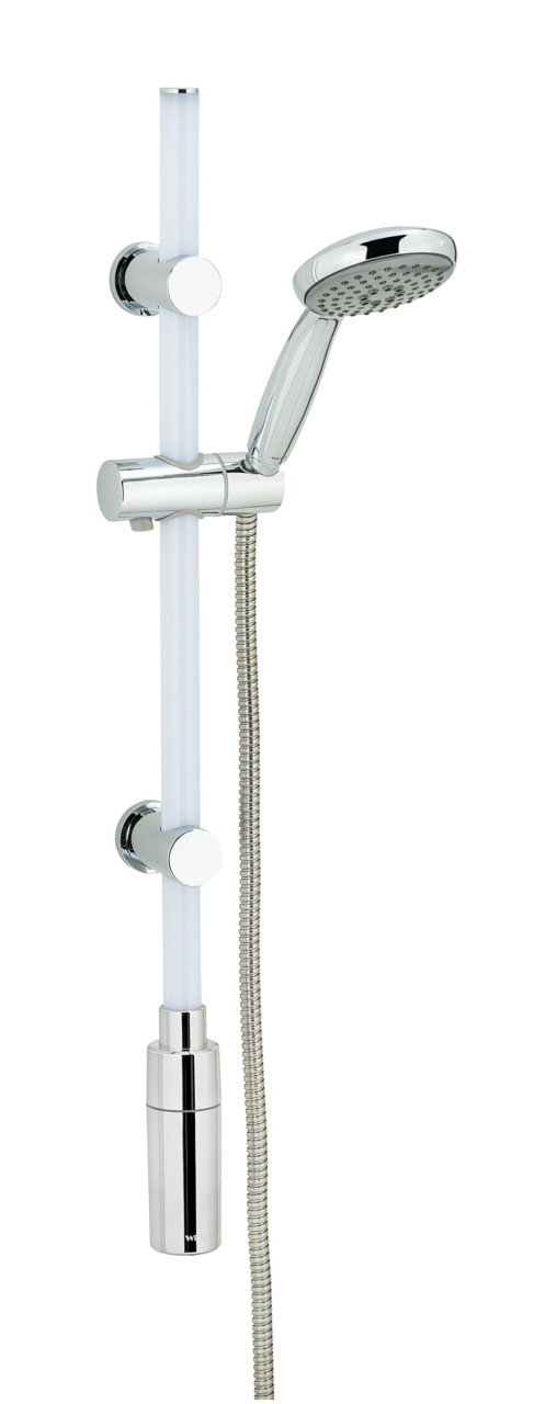 Wenko Led Duschstangen-set 74 Cm Warmweiß, Set Mit Beleuchteter Brausestange, Duschkopf & Duschschlauch , Polykarbonat Weiß, Kunststoff (abs) Chrom