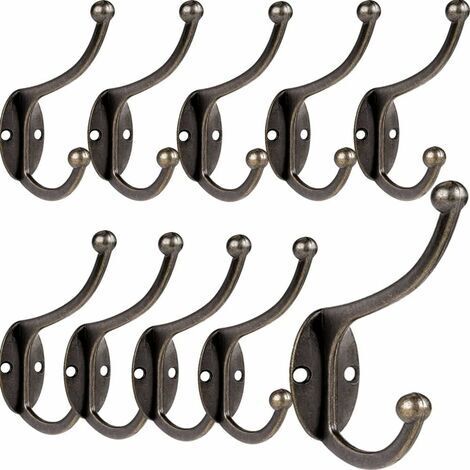 Retro-garderobe Mit 10 Haken, Vintage-garderobe Aus Metall Zur Wandmontage Für Badezimmer, Küche, Schlafzimmer, Eingangsbereich (kupfer)