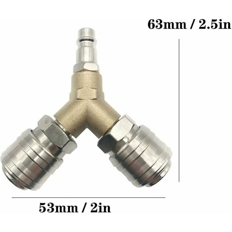 Druckluftverteiler, 1/4"-druckluftanschluss, 3-wege-druckluftverteiler Mit Schnellkupplung, Außengewinde Und Y-verteiler.