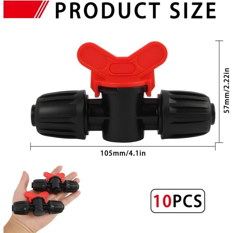 10er-pack Tropfbewässerungs-umschaltventile, Schnellkupplungen Für 16-mm-pe-rohre, Verriegelungsfittings, Ideal Für Garten, Landwirtschaft Und Gewächshäuser.