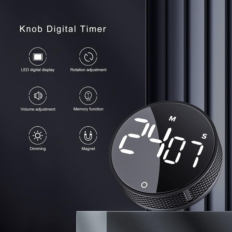 Digitaler Küchentimer, Großer Magnetischer Led-countdown-timer, Ideal Zum Kochen, Fürs Fitnessstudio, Zum Lernen, Einfach Zu Bedienen, Auch Für Kinder Und Senioren.