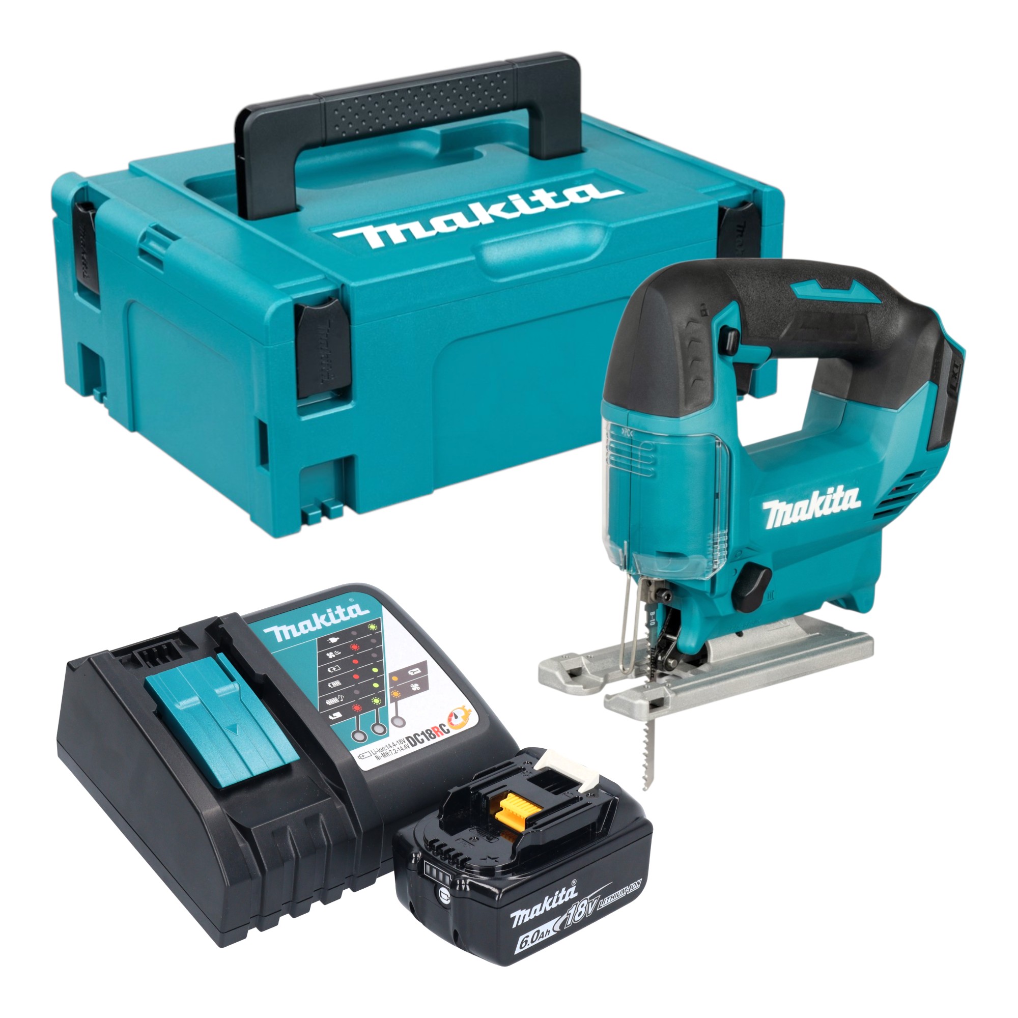 Makita Djv 186 Rg1j Akku Pendelhubstichsäge 18 V + 1x Akku 6,0 Ah + Ladegerät + Makpac