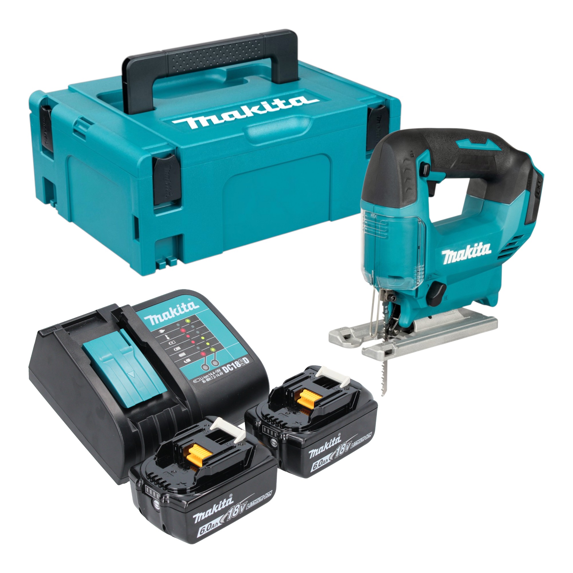 Makita Djv 186 Sgj Akku Pendelhubstichsäge 18 V + 2x Akku 6,0 Ah + Ladegerät + Makpac