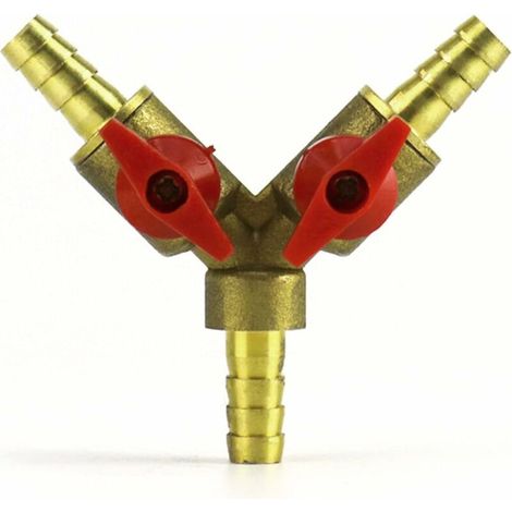 Green Mobility 3-wege-schlauchverteiler, Messing-zink-legierung, 8-mm-kugelhahn Für Wasser, Öl Und Gas Zur Gartenbewässerung (1 Stück)
