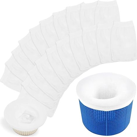 Chaussettes De Skimmer De Piscine, 20 Pièces Chaussette Filtre Piscine Filtre Skimmer Piscine Nylon Élastique Réutilisable Pool Skimmer Socks Pour Peuvent Emprisonner Pollen, Feuilles, Cheveux