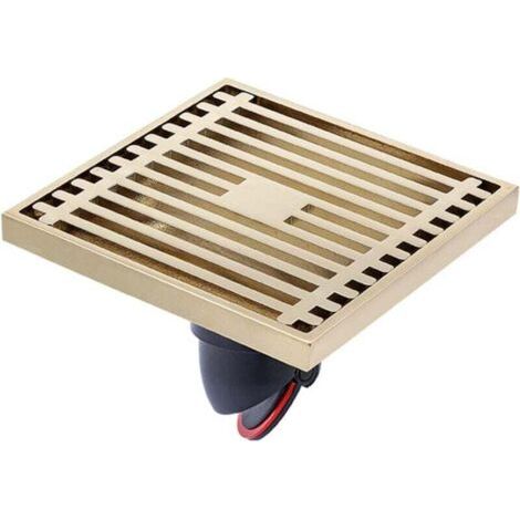 Green Mobility – Quadratischer Bodenablauf, Gerader Duschablauf, Geruchsdichtes Messing Mit Herausnehmbarem Rost Und Haarfilter, K7001