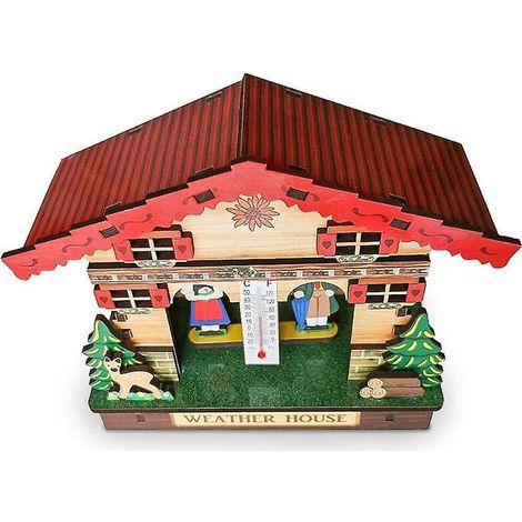 Grüne Mobilität – Wetterhaus, Wetterhaus-chalet Aus Holz Mit Barometer Und Thermometer