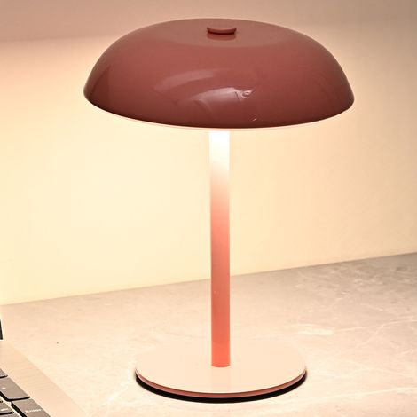 Pilzförmige Tischleuchte Aus Metall, Usb-ladefunktion, Stimmungsvolles Nachtlicht Fürs Arbeitszimmer, 1800-mah-akku, Stufenlos Dimmbar In Drei Farben
