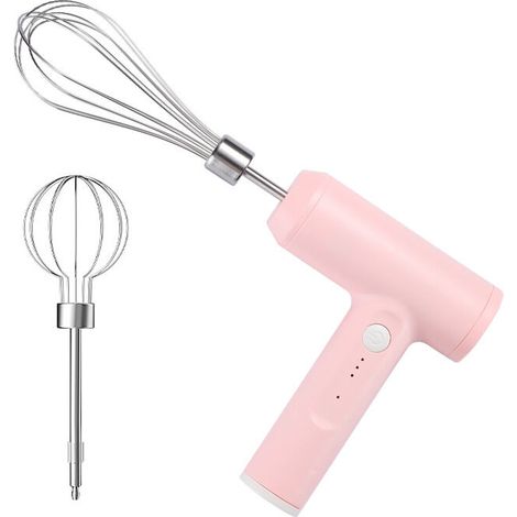 Kabelloser Elektrischer Schneebesen Von Green Mobility, 2 Rührbesen, 2 Geschwindigkeitsstufen, 3-in-1-eierquirl, Zum Backen Von Kuchen, Eiern, Milch Und Kaffee – Usb-aufladbar, Pink