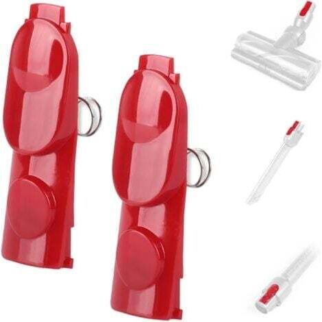 2 Pièces Détachées Pour Aspirateur Dyson, Boutons De Verrouillage À Clip Avec Ressort, Compatible Avec Dyson V6/v7/v8/v10 Aspirateur Pièces De Rechange, Accessoires Pour Dyson (rouge)