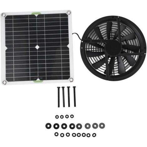 Green Mobility Solar-ventilator-set, 100-w-wasserdichtes Solarpanel, 25-cm-rundventilator Für Hühnerstall, Gewächshaus, Gartenhaus