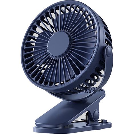 Clip-ventilator – Wiederaufladbar – Kleiner, Leiser, Hochwelliger Faltventilator – Mit Clip – Schwarz