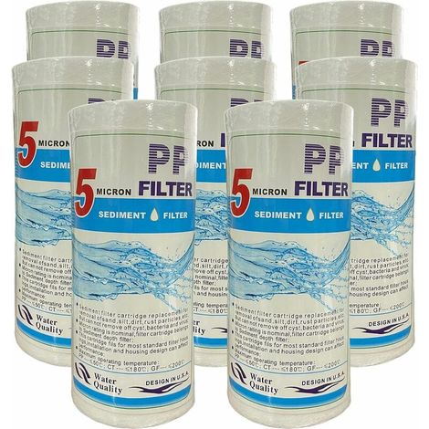 Green Mobility – 8-teiliger Ersatz-wasserfilter, 5 Mikron Pp-baumwolle, Zur Verwendung Mit Einem 5-zoll-wasserfilter