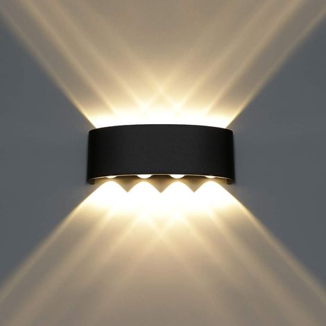 8-w-wasserdichte Wandleuchte Mit Sensor – Led-beleuchtung – Abs-wandgehäuse – Kabellose Magnetische Wandleuchte – Dreifarbiges Licht – Schwarz