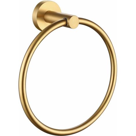 Green Mobility-handtuchring, Gebürstetes Gold, Runder Handtuchhalter Aus Edelstahl Sus 304 Für Moderne Badezimmer, Wc Und Küche, Wandmontage