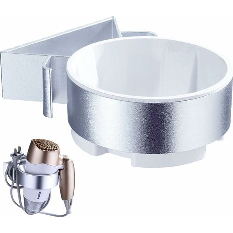 Green Mobility Haartrocknerhalterung Ohne Bohren, Haartrocknerhalterung Aus Aluminium, Wandhaartrocknerständer Für Hotel, Badezimmer, Toilette, Friseursalon (silber)