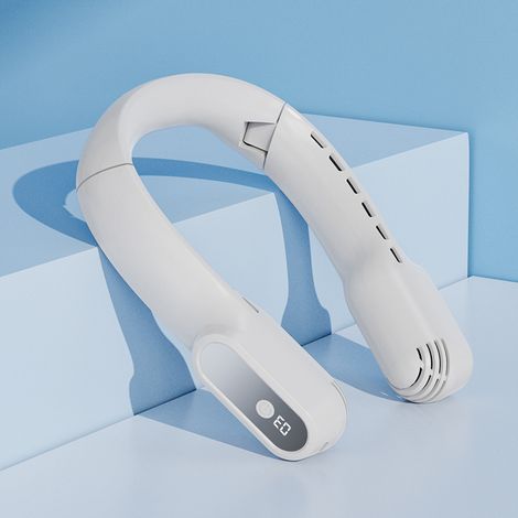 Tragbarer Und Faltbarer Nackenventilator, Leiser Usb-faltventilator, 2000 Mah, Kleiner Nackenkühler (weiß)