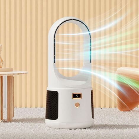 Leiser, Klingenloser Tischventilator – 6 Geschwindigkeitsstufen – Usb-aufladbar – Ideal Für Kleine Räume – Tragbar Und Leicht