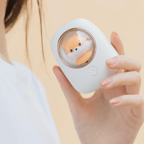 Elektrischer Ventilator, Tragbarer, Per Usb Aufladbarer Ventilator, Kleiner, Freihändiger, Batteriebetriebener Nackenventilator Mit Nachtlicht