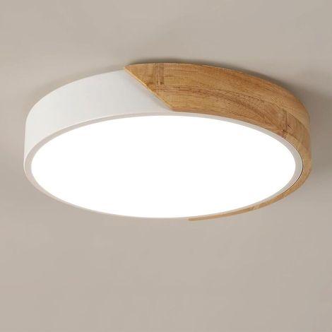 Green Mobility – Led-deckenleuchte Aus Holz, 30 W, Moderne Runde Deckenleuchte, 4500 K Neutralweiß, Geeignet Für Schlafzimmer, Badezimmer, Küche, Wohnzimmer, Büro, Ø 30 Cm