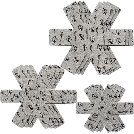 Lot De 9 Protections Pour Poêles Et Cocottes Wady, 3 Tailles Différentes, Pour Séparer Et Protéger Les Surfaces De Votre Cuisine Pour La Maison--