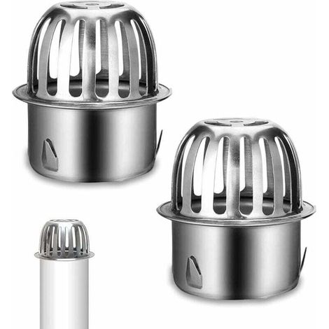 Lot De 2 Protections De Gouttières En Acier Inoxydable Pour Gouttières, Gouttières, Protection Des Feuilles, Grille Anti-feuilles, Filtre Anti-feuilles Pour Tuyaux De Toit Ø 67 Mm--