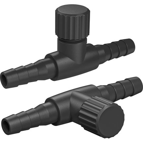 Valves De Contrôle D'Air Pour Aquarium Pour 4-6 Mm Id Tuyau De Ligne D'Air Plastique À Sens Unique Régulateurs De Débit D'Air Régulateurs Ajustables Tuyau Noir Connecteurs Pack De 10