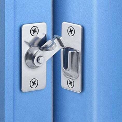 -90 Degrés Loquet De Porte De Verrouillage Coulissante, En Acier Inoxydable À Angle Droit, Angle De Sécurité Serrure Les Porte Boucle De Pliage Pour Porte Coulissante Argent