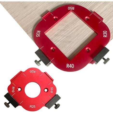 Bunthaus Gabarit D'Angle Rond En Alliage D'Aluminium Pour Le Travail Du Bois - Outil Auxiliaire De Coupe À L'Arc R10 À R50
