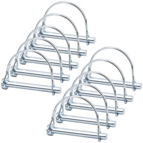Bunthaus 10pcs Axe De Verrouillage De Broche De Coupleur De Sécurité, Axe De Verrouillage Pto De 5/16 Pouces Avec Retenue De Fil Rond Pour Jardin De Pelouse De Remorques Agricoles
