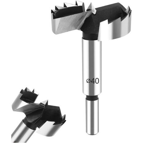 Mèche Professionnelle 40 Mm - Tige Ronde En Acier Au Tungstène Pour Bois Dur Et Tendre - Accessoire Pour Le Travail Du Bois