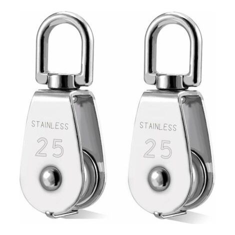 Bunthaus 2 Pcs Poulie En Acier Inox 304 M25 Poulie De Levage Rouleau De Chargement