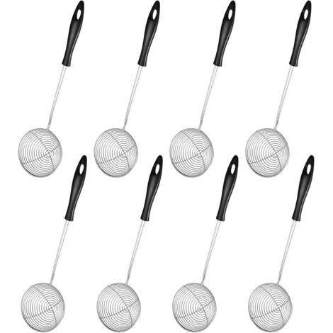 Bunthaus Lot De 8 Épuisettes Pour Fondue, Passoire De Cuisine En Acier Inoxydable Avec Poignées, Passoire De Cuisine À Mailles Fines Pratiques, Pour Spaghetti, Légumes Et Hot Pot Accessoire
