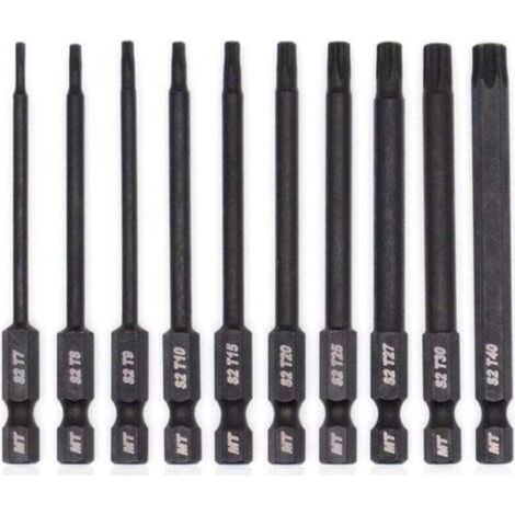 Aimoonsa Jeu D\'embouts Torx Pour Tournevis, Perceuses Et Cls Chocs, Rsistant La Temprature, Traitement Thermique Avanc, Revtement Phosphat, 8 Cm, 10 Pices