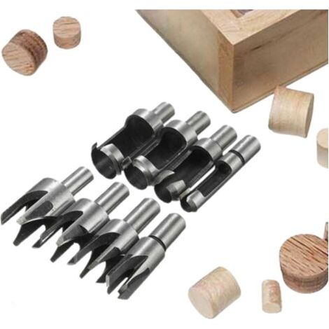 Bunthaus Tourillon Bois 8pcs Hss Foret Bois Fraise Bouchonner Bois Outil De Coupe Bois Mches Des Bouchons Wood Plug Cutter Drill Bits 6mm /10mm/13mm/16mm Petite Fraise Bois Pour Perceuse -