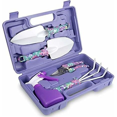 Bunthaus Outils De Jardin, 5-en-1 Outils De Jardinage Pour Femme Avec Étui De Transport, Travaux De Jardinage Robustes Avec Poignée Ergonomique, Cadeau De Jardinage Pour Les Parents