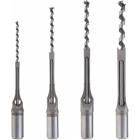 Bunthaus 4pcs Kit De Forets À Trou Carré Pour Travail Du Bois, Ensemble De Ciseaux À Mortaiser En Bois 6,4mm / 8mm / 9,5mm / 12,7mm Pour Charpenterie Construction Décoration Industrie